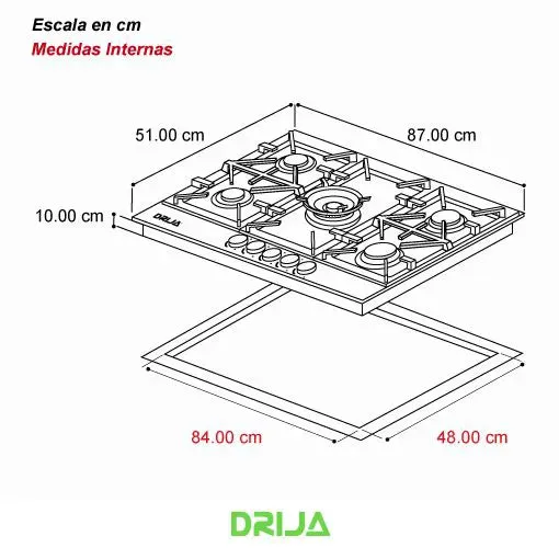 Estufa A Gas Acero Inoxidable Milan 90