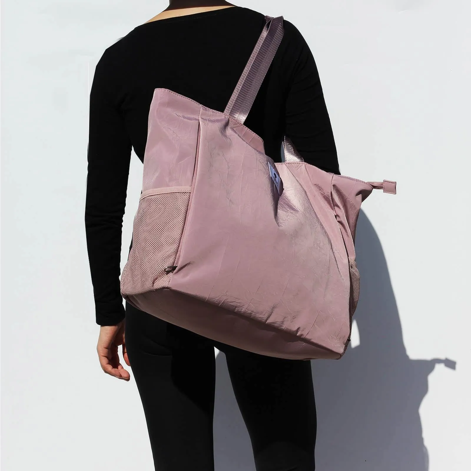 ESVAN Yoga Mat Bag Yoga Tote Carrier Shoulder Bag Carryall Tote for Office,Yoga,Pilates,Travel,Beach and Gym (B pinkish purple)