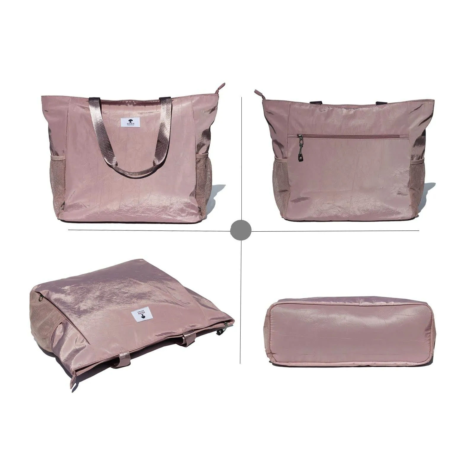 ESVAN Yoga Mat Bag Yoga Tote Carrier Shoulder Bag Carryall Tote for Office,Yoga,Pilates,Travel,Beach and Gym (B pinkish purple)
