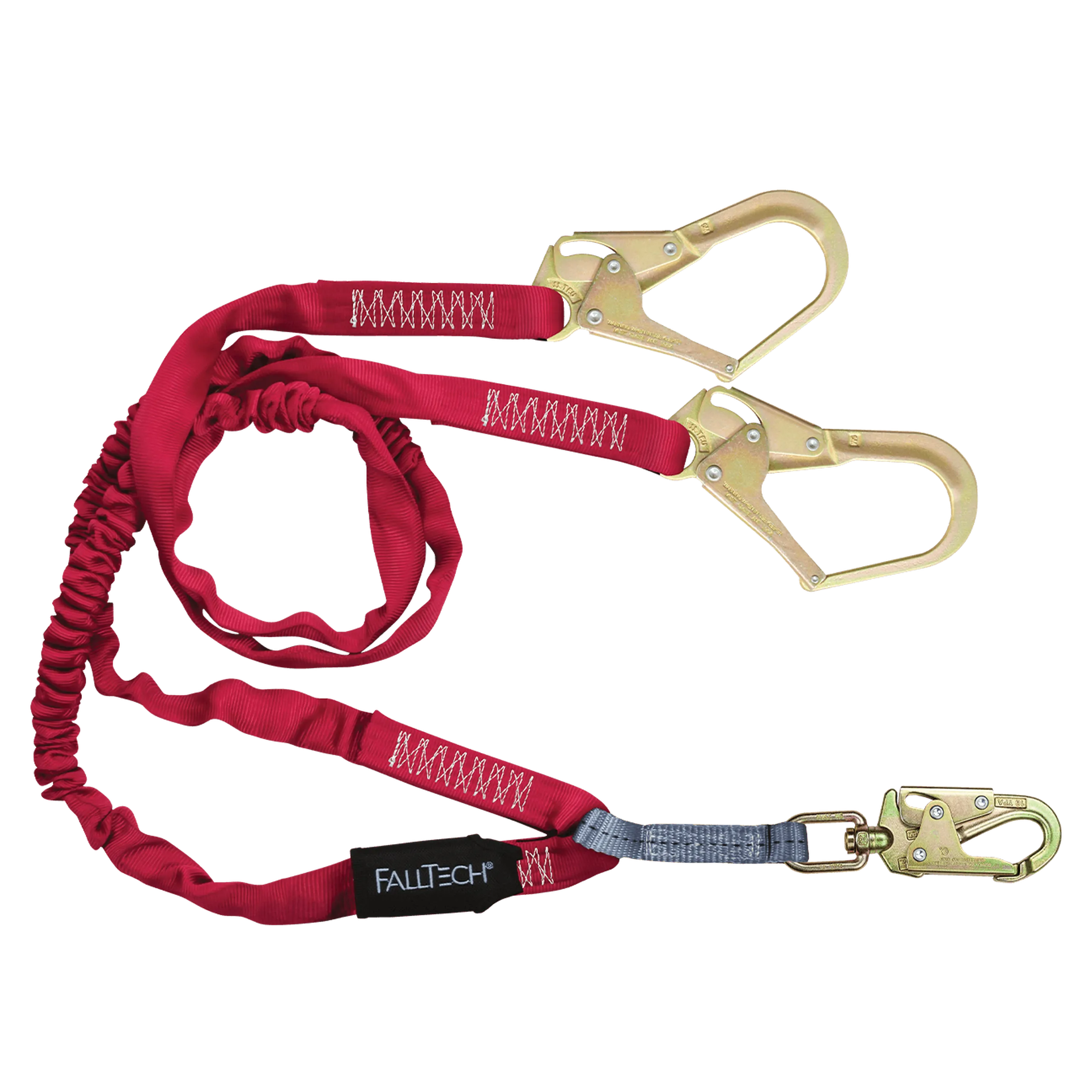 FallTech 8247Y3 6' Ironman® Internal 12' free fall Lanyard, Double-leg with Steel Connectors (each)