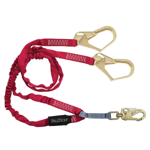 FallTech 8247Y3 6' Ironman® Internal 12' free fall Lanyard, Double-leg with Steel Connectors (each)