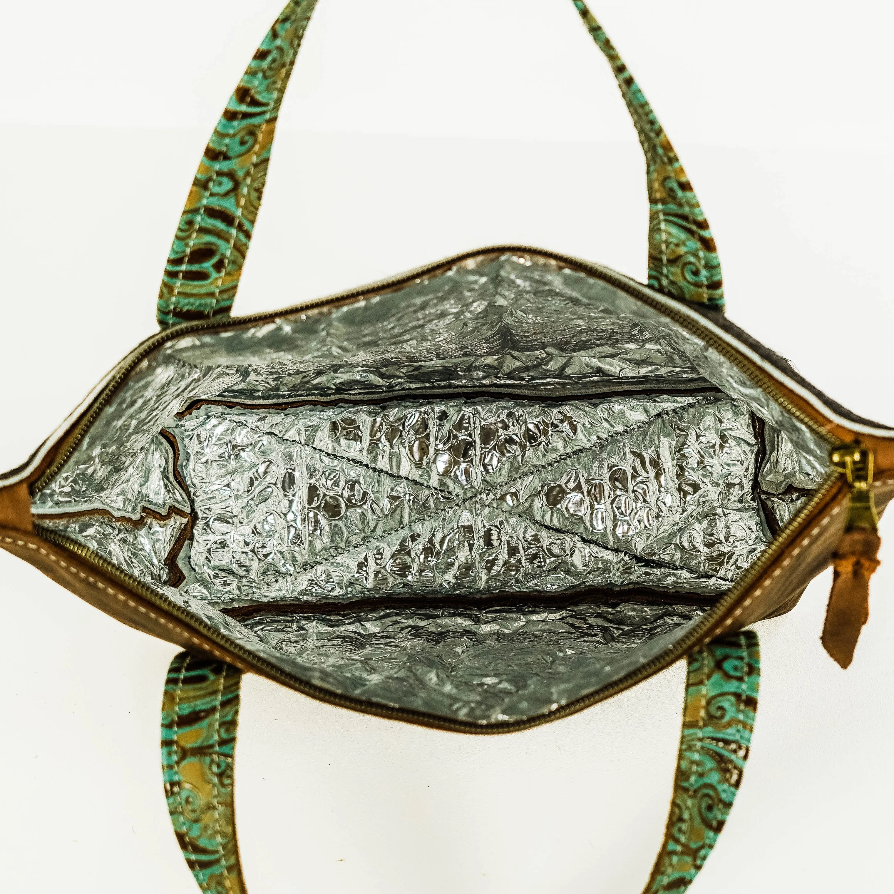 Feed Bag - Dark Brindle w/ Turquoise Venetian Tool
