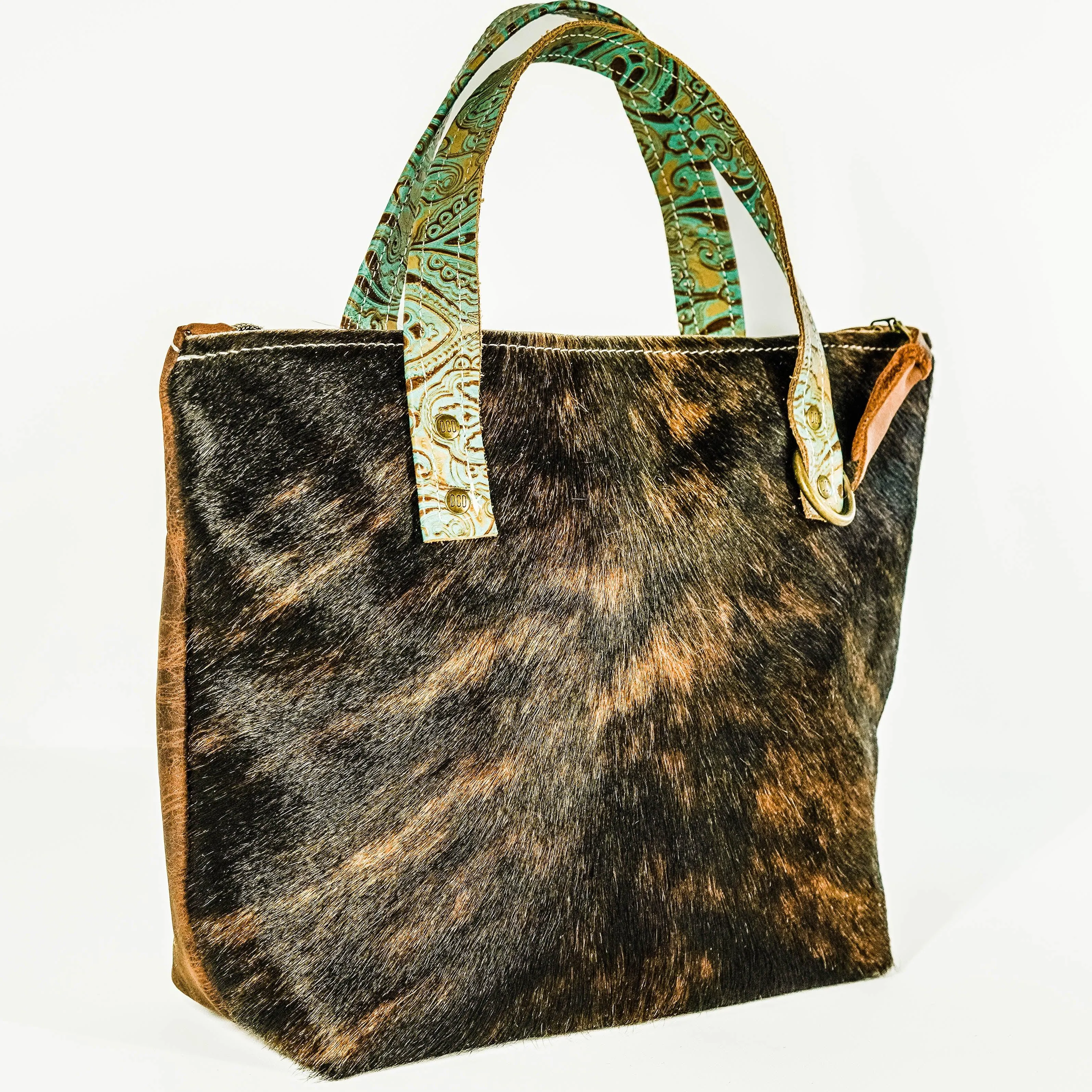 Feed Bag - Dark Brindle w/ Turquoise Venetian Tool