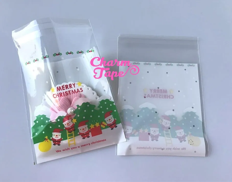 Festive Elves or Snowman Gift Bags Cello Bags Self-adhesive Cookie bags - Favors Bags - Party bags 20/50/100 bags CB54 CB55