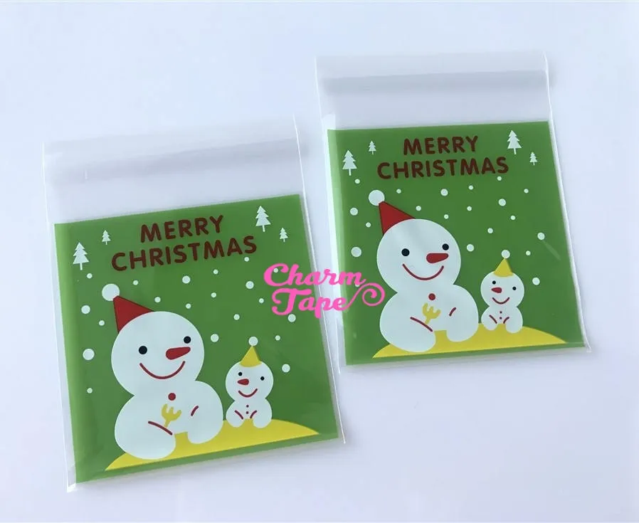 Festive Elves or Snowman Gift Bags Cello Bags Self-adhesive Cookie bags - Favors Bags - Party bags 20/50/100 bags CB54 CB55