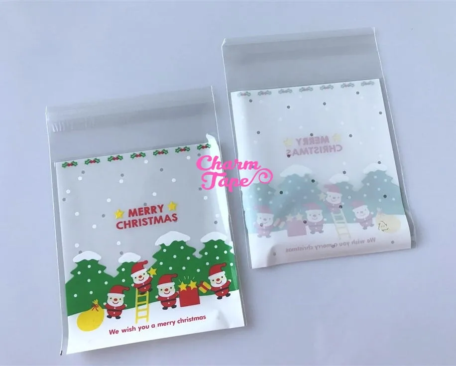 Festive Elves or Snowman Gift Bags Cello Bags Self-adhesive Cookie bags - Favors Bags - Party bags 20/50/100 bags CB54 CB55
