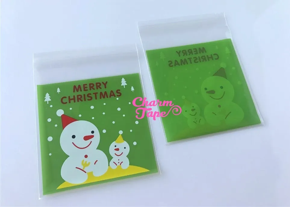 Festive Elves or Snowman Gift Bags Cello Bags Self-adhesive Cookie bags - Favors Bags - Party bags 20/50/100 bags CB54 CB55