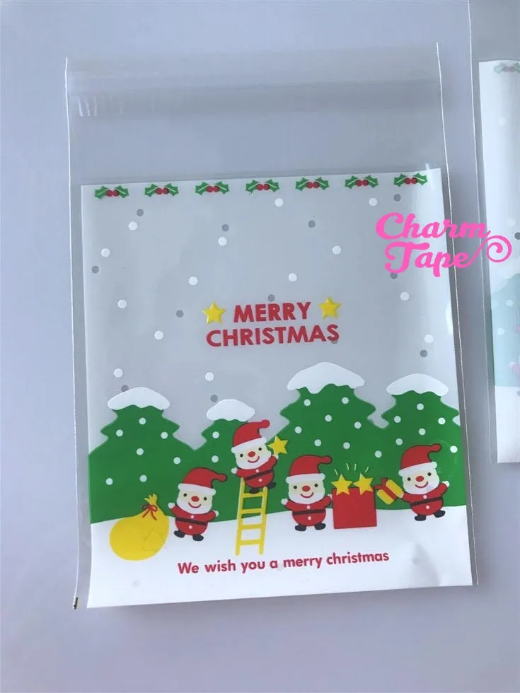 Festive Elves or Snowman Gift Bags Cello Bags Self-adhesive Cookie bags - Favors Bags - Party bags 20/50/100 bags CB54 CB55