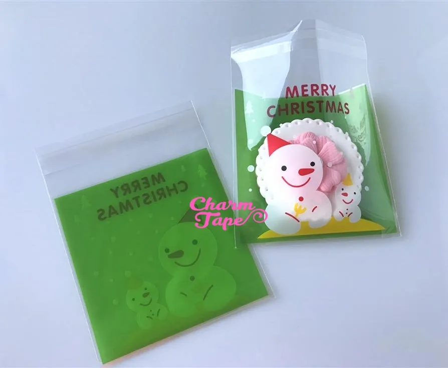 Festive Elves or Snowman Gift Bags Cello Bags Self-adhesive Cookie bags - Favors Bags - Party bags 20/50/100 bags CB54 CB55