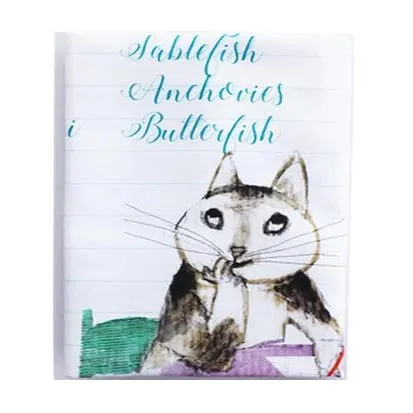 Fish Shopping List Tea Towel