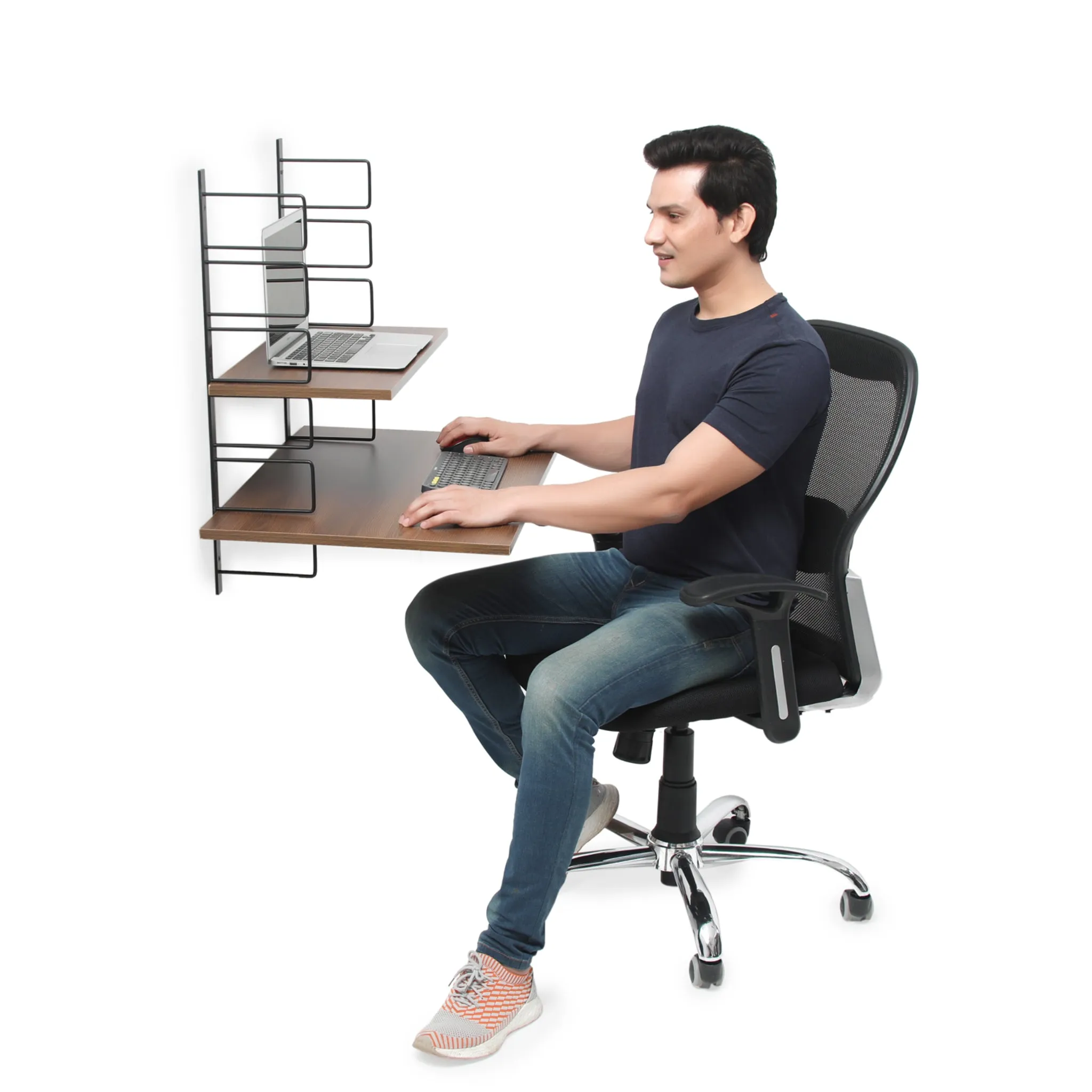 Fitizen Zen Height Adjustable Rack, Black & Brown FITI-153-BB