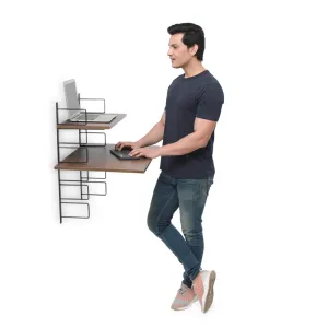 Fitizen Zen Height Adjustable Rack, Black & Brown FITI-153-BB