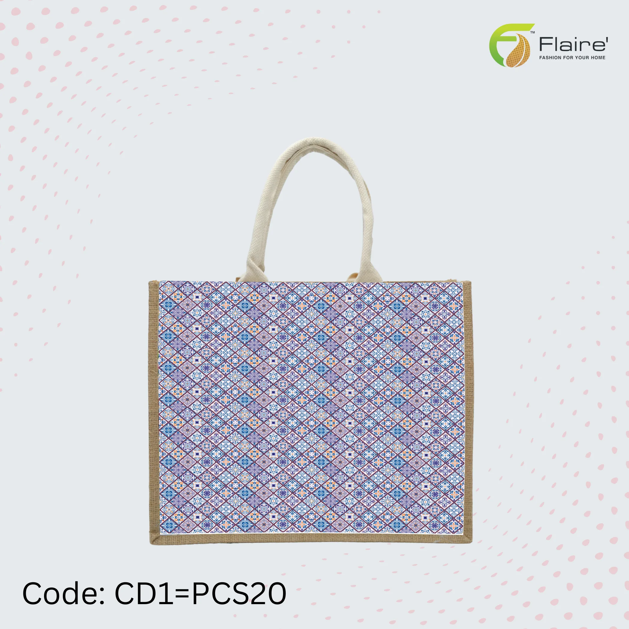 Flaire - Handmade Fancy Tote Bag with Jute, Pakistani Traditional Handcrafted Product.