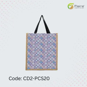 Flaire - Handmade Grocery Bag with Jute, Pakistani Traditional Handcrafted Product.