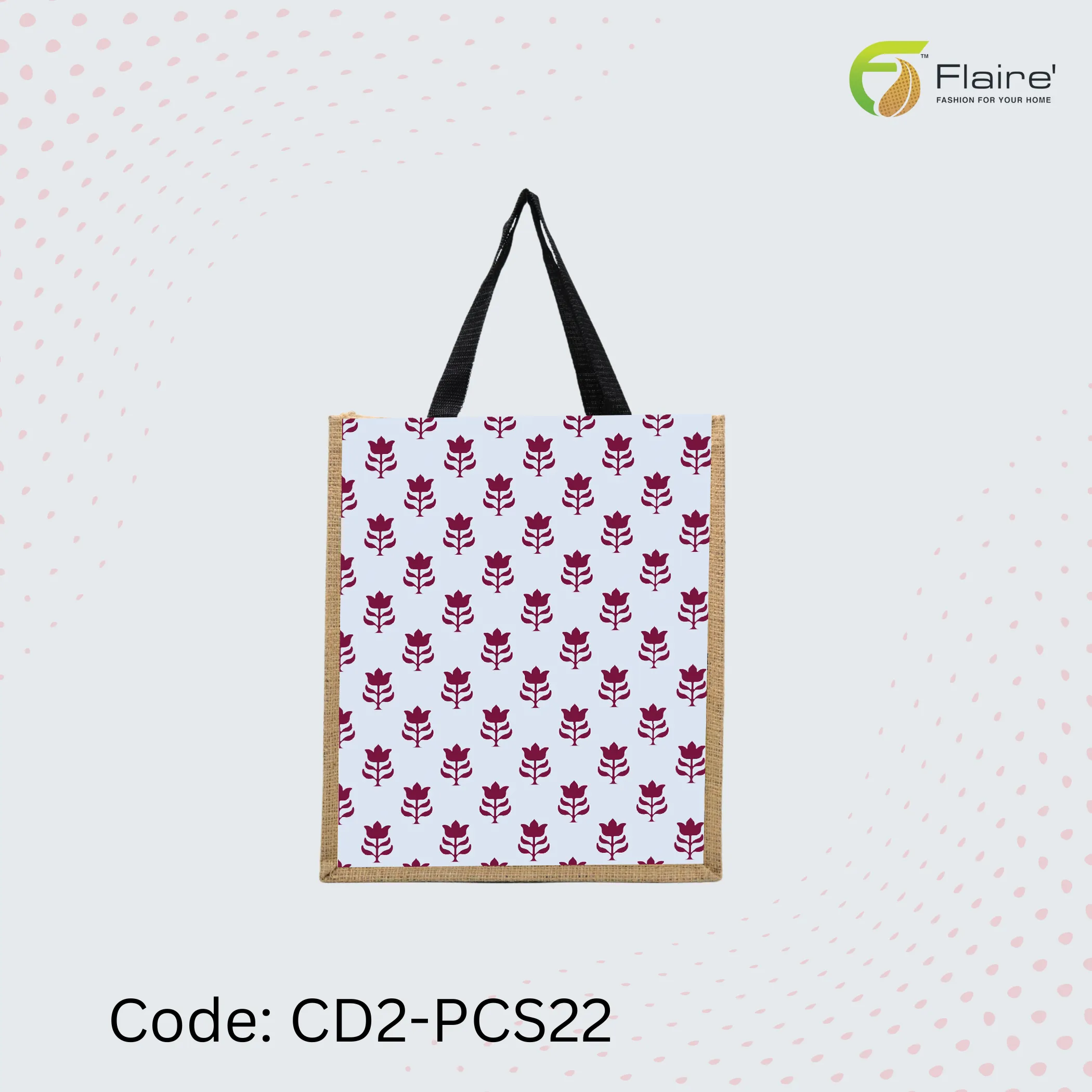 Flaire - Handmade Grocery Bag with Jute, Pakistani Traditional Handcrafted Product.