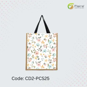 Flaire - Handmade Grocery Bag with Jute, Pakistani Traditional Handcrafted Product.
