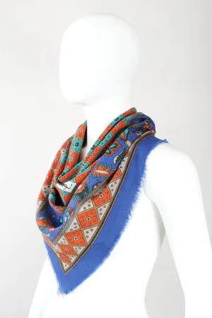 Floral Checkerboard Gauze Scarf