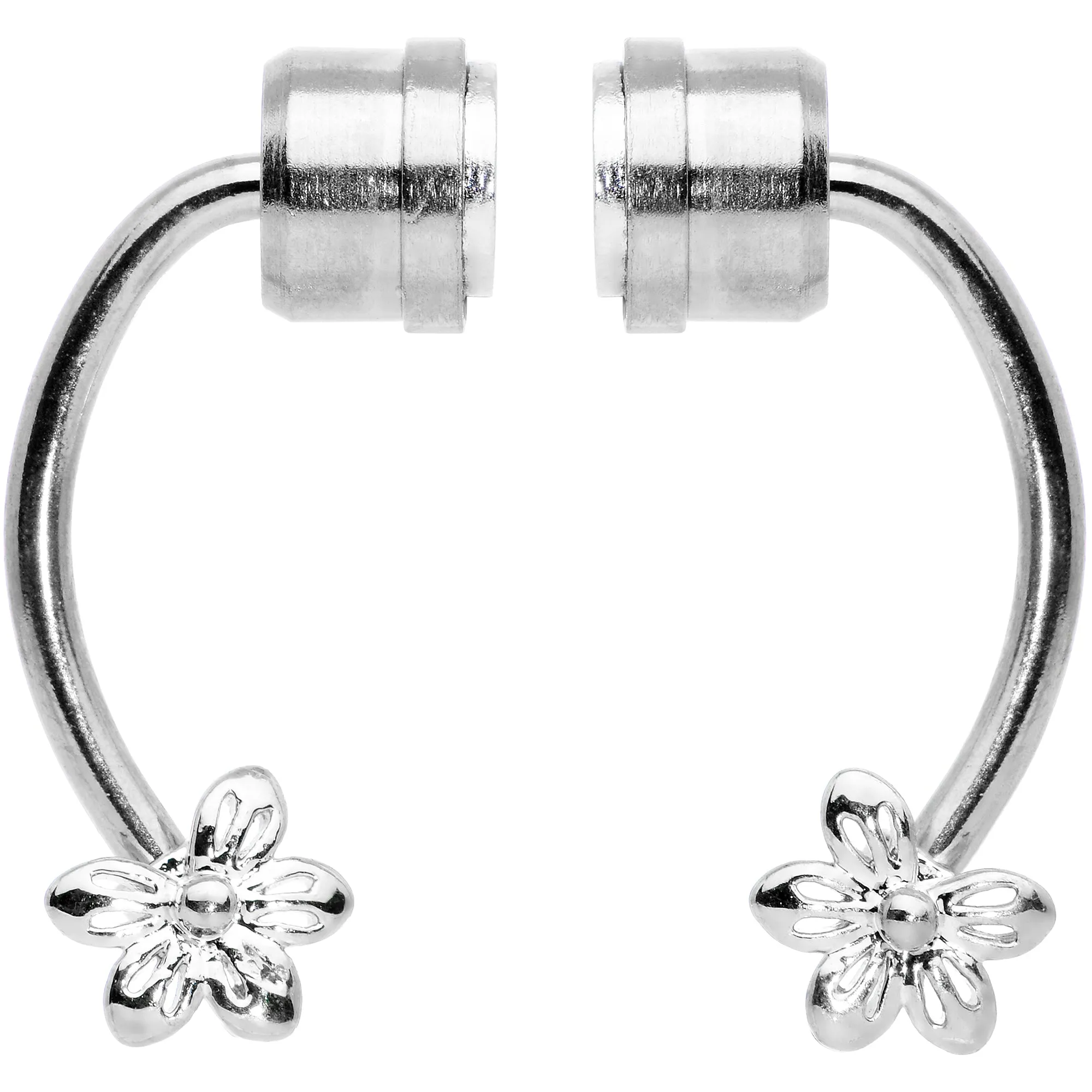 Flower Ends Non Pierced Magnetic Clip On Fake Septum Ring
