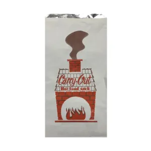 Foil Hot Food Bag 500 ct Half Gallon 7.25" x 3" x 14" - Case - 500 Units