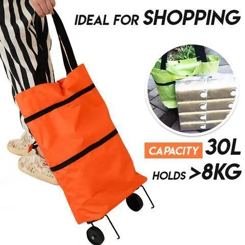 Folding Shopping Pull Cart Trolley Bag With Wheels Foldable Shopping Bags Reusable Grocery Bags Food Organizer Vegetables Bag