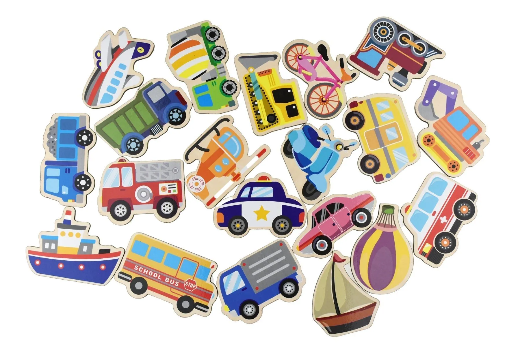 Fridge Friends 20 Piece Magnet Set - Transport Vehicles