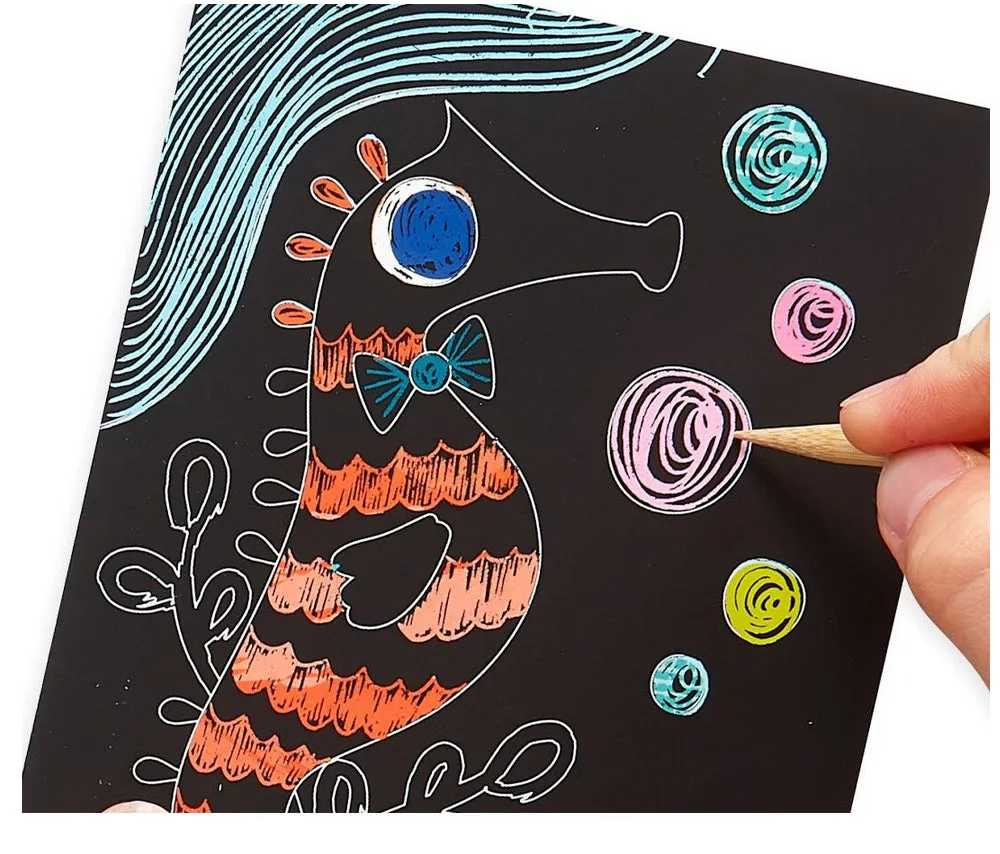 friendly fish scratch and scribble mini scratch art kit