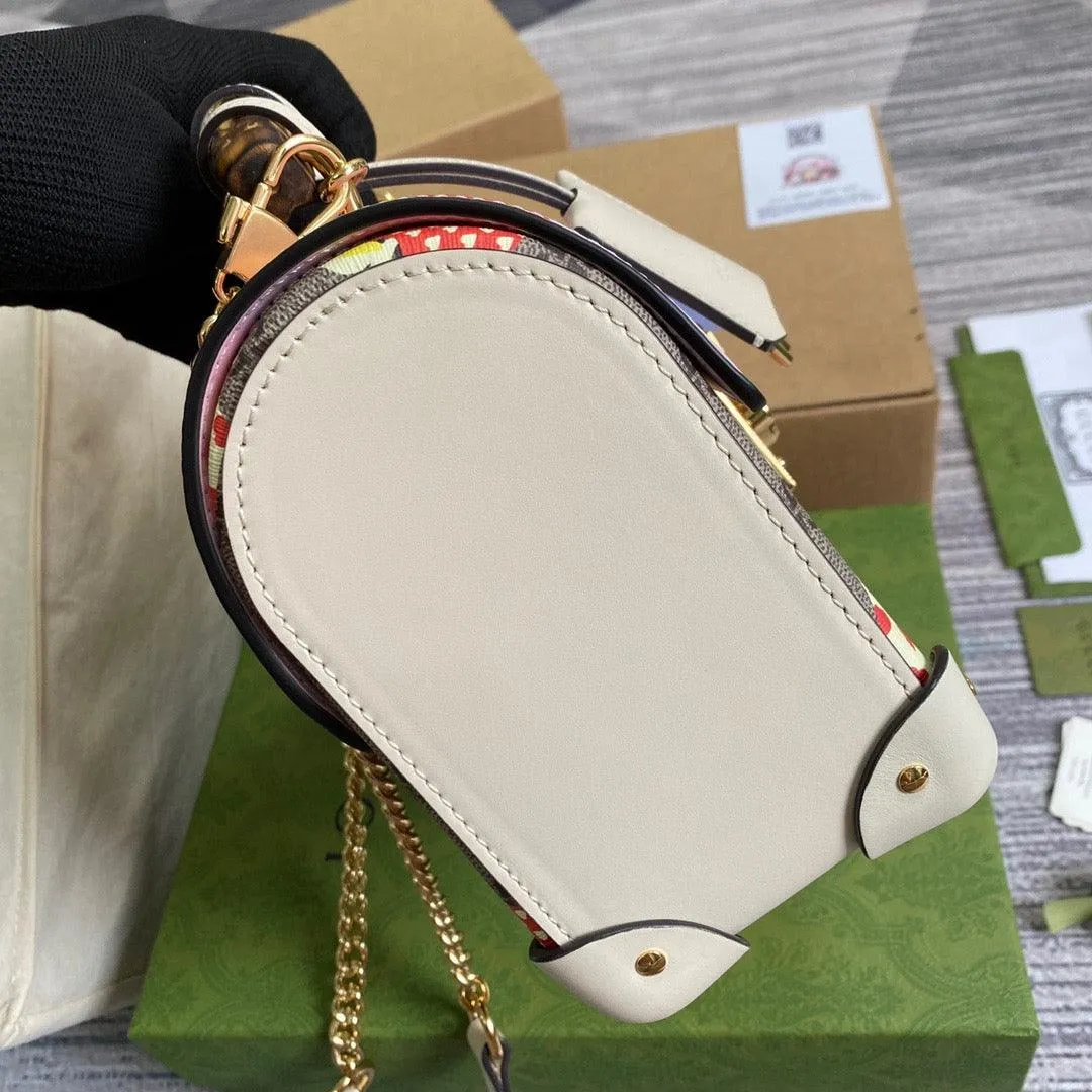gg Padlock gg Small amboo Strawberry Shoulder Bag Beige For Women, Women&#8217;s Bags 9.5in/24cm gg