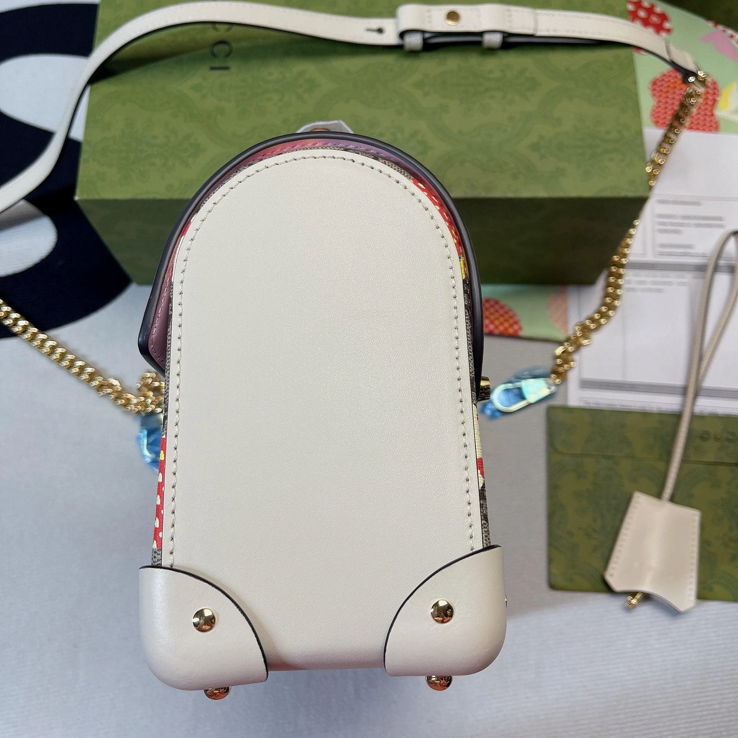 gg Padlock gg Small amboo Strawberry Shoulder Bag Beige For Women, Women&#8217;s Bags 9.5in/24cm gg