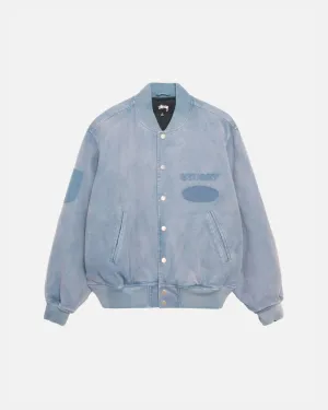 GHOST LOGO CANVAS VARSITY JACKET