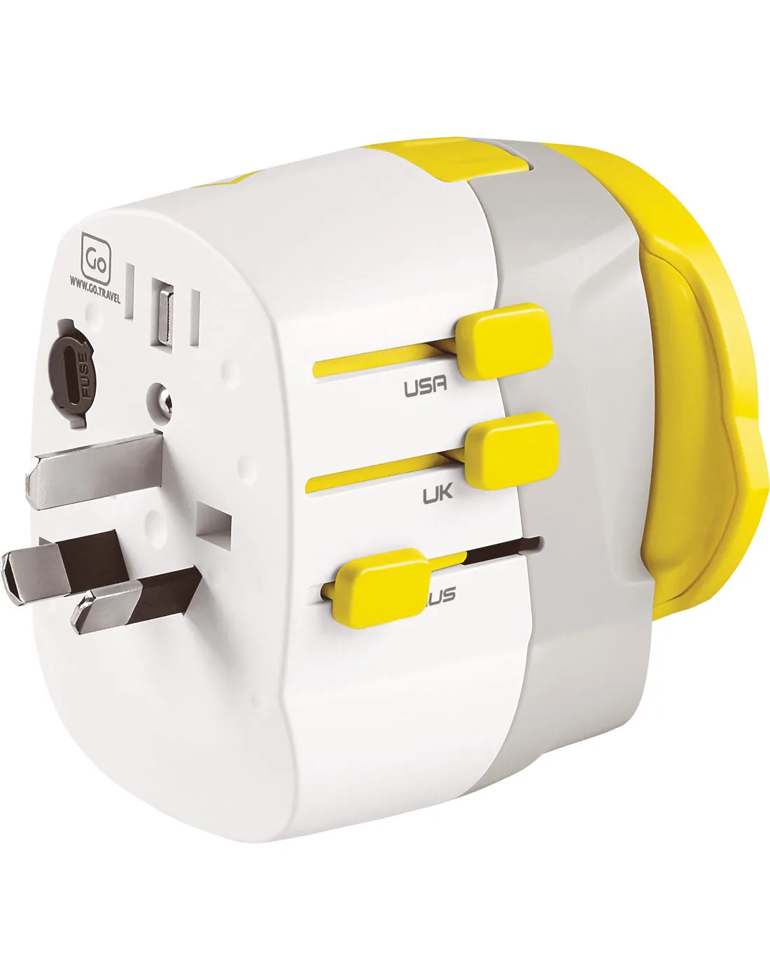 Go Travel Worldwide Grounded Adapter   Twin USB
