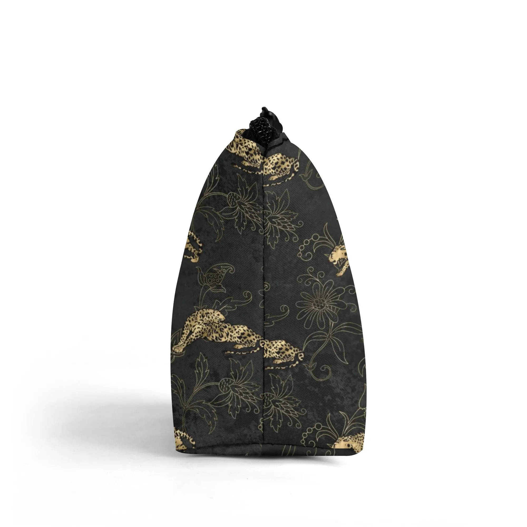 Gold Leopard Pattern Zipper Wristlet Bag