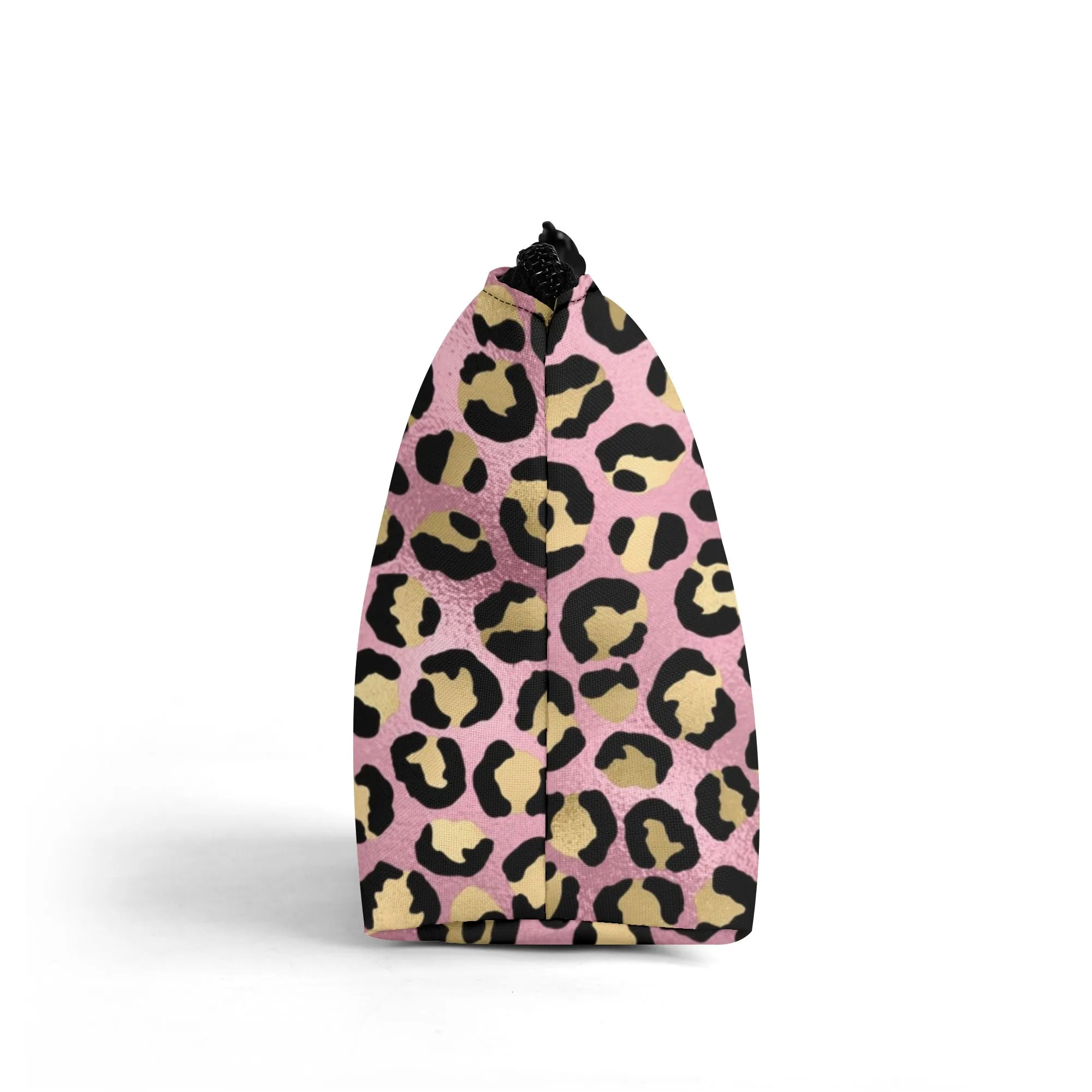 Gold Leopard Pattern Zipper Wristlet Bag