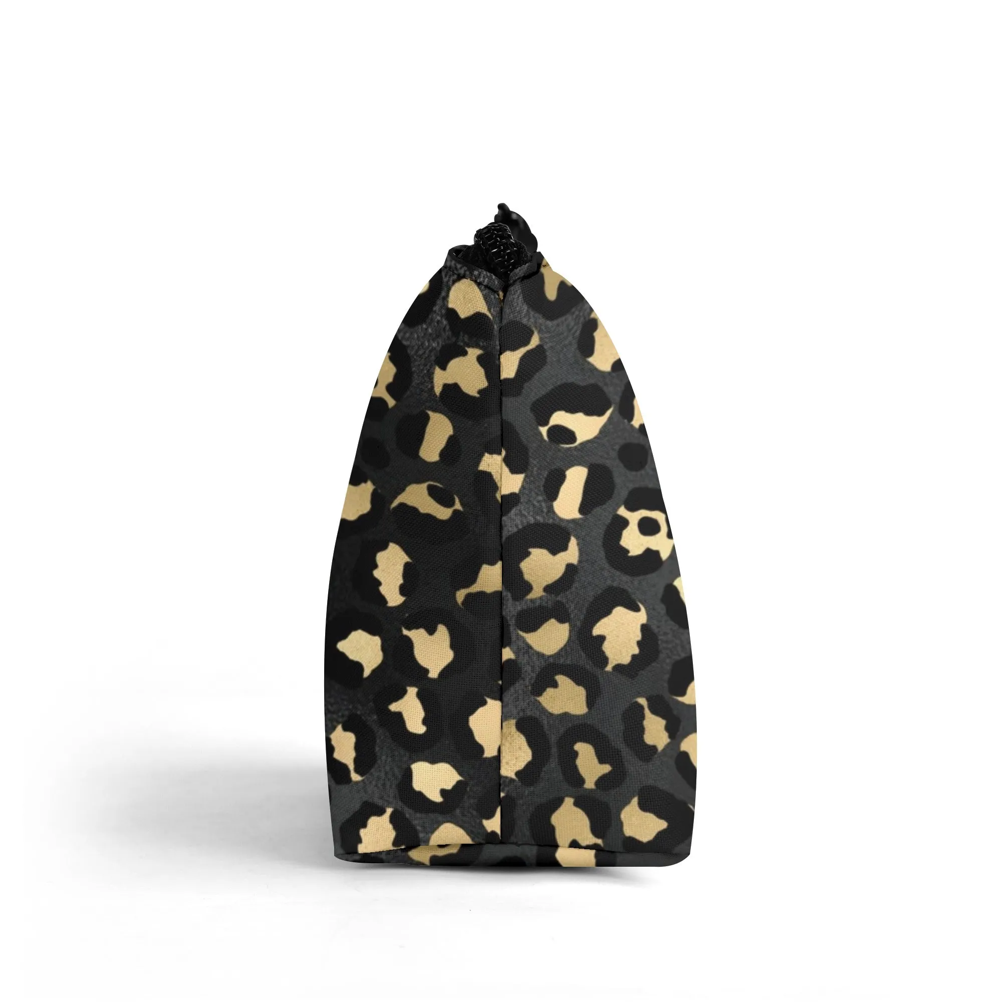 Gold Leopard Pattern Zipper Wristlet Bag