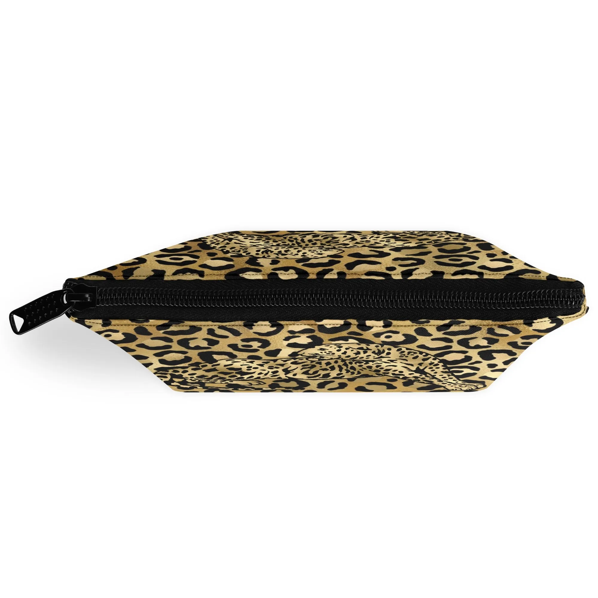 Gold Leopard Pattern Zipper Wristlet Bag