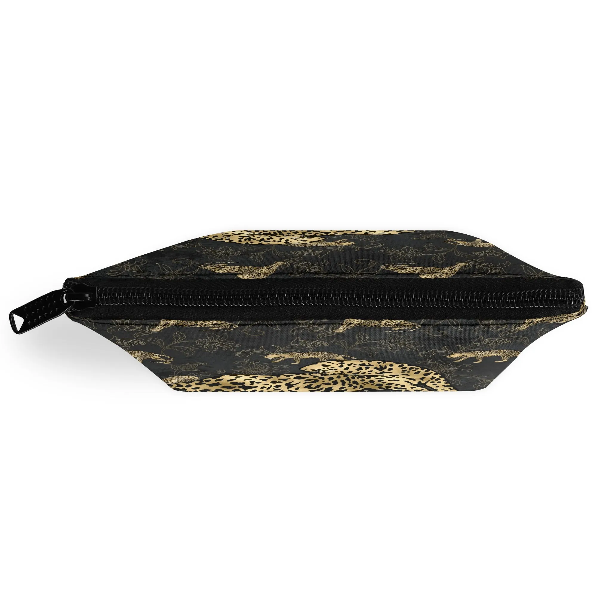 Gold Leopard Pattern Zipper Wristlet Bag