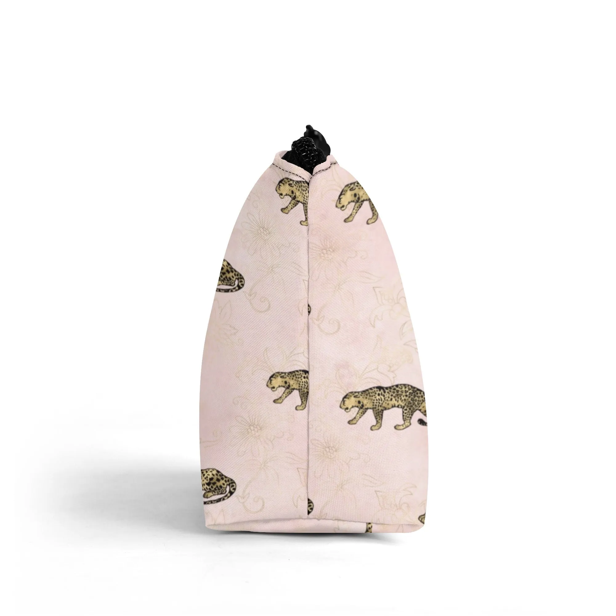 Gold Leopard Pattern Zipper Wristlet Bag