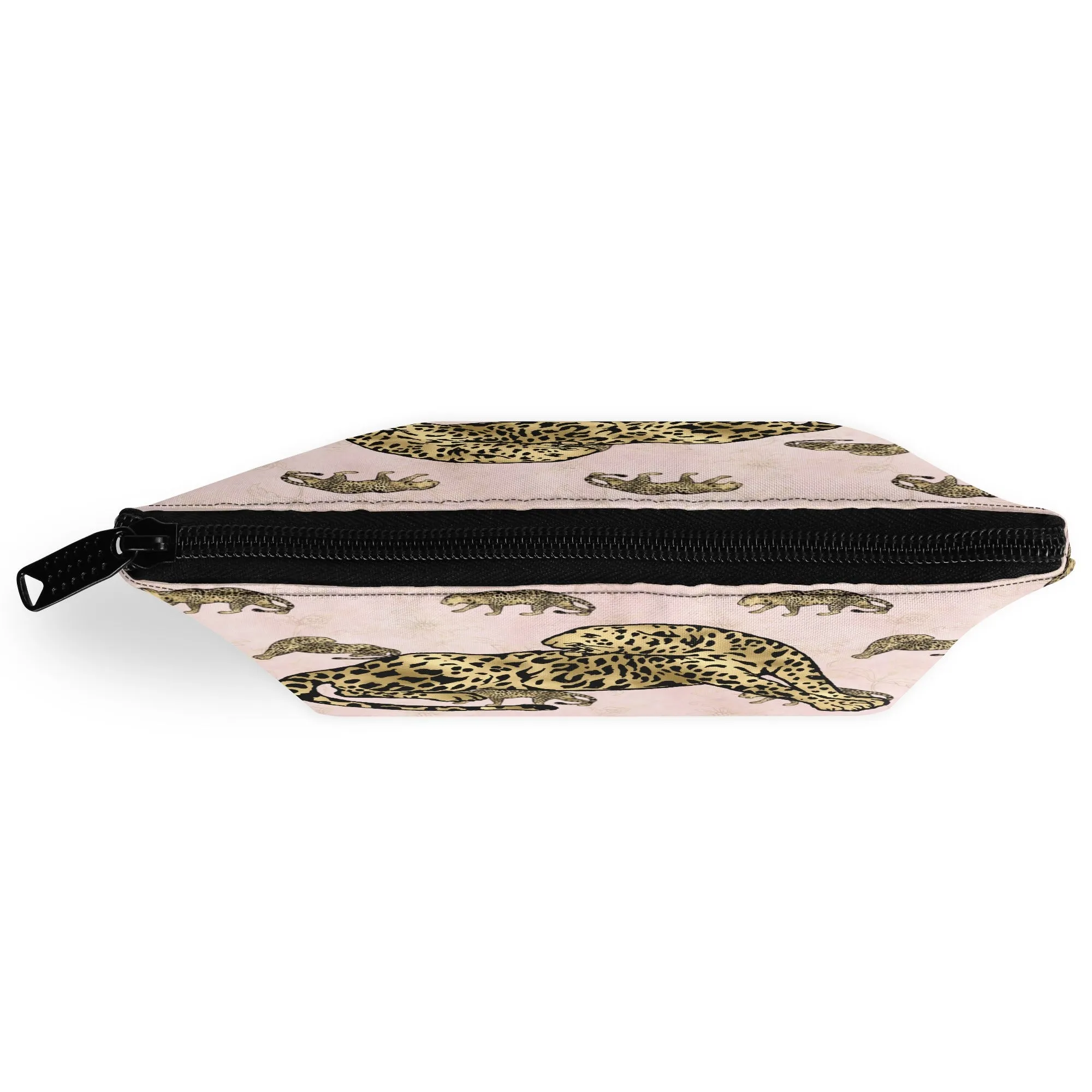 Gold Leopard Pattern Zipper Wristlet Bag