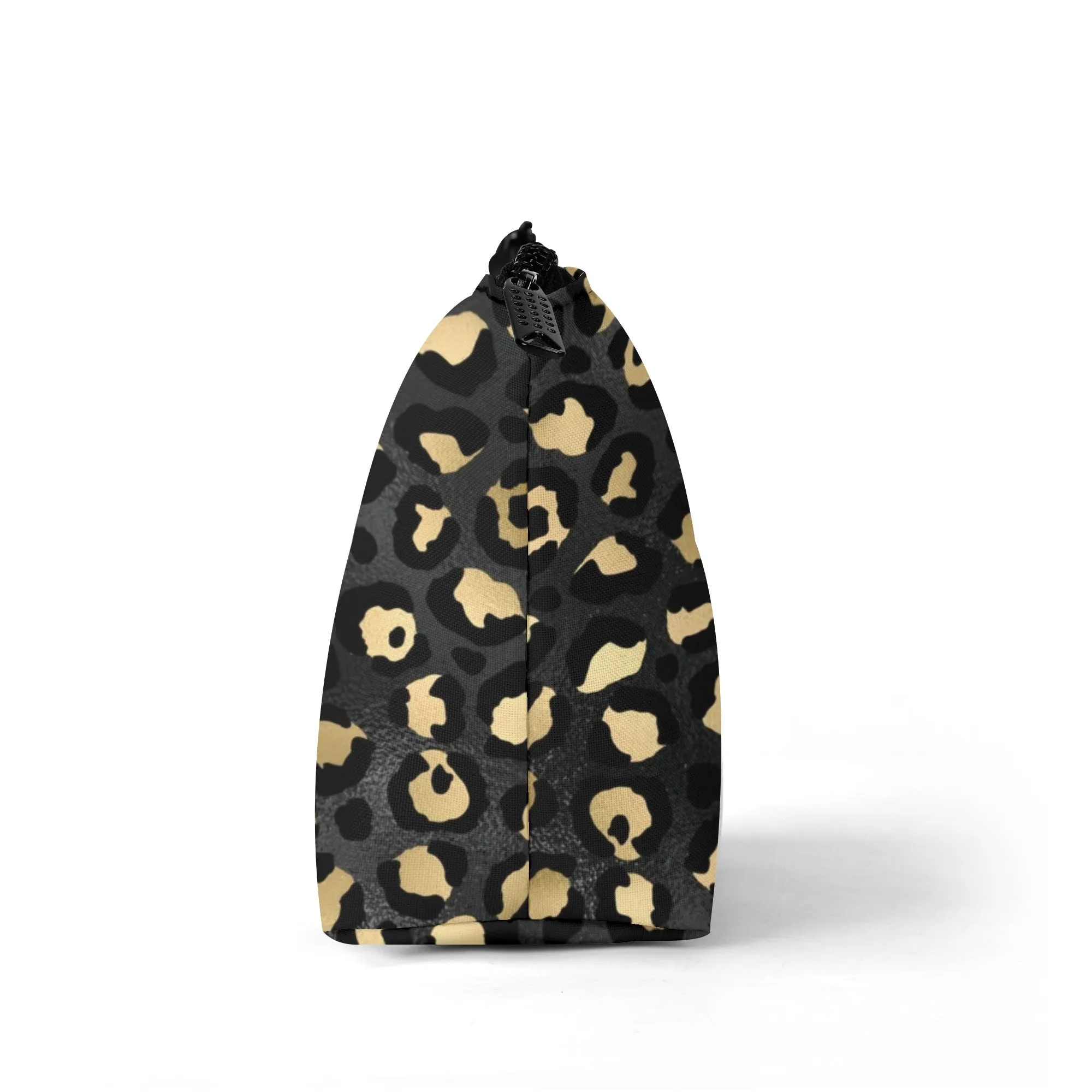 Gold Leopard Pattern Zipper Wristlet Bag