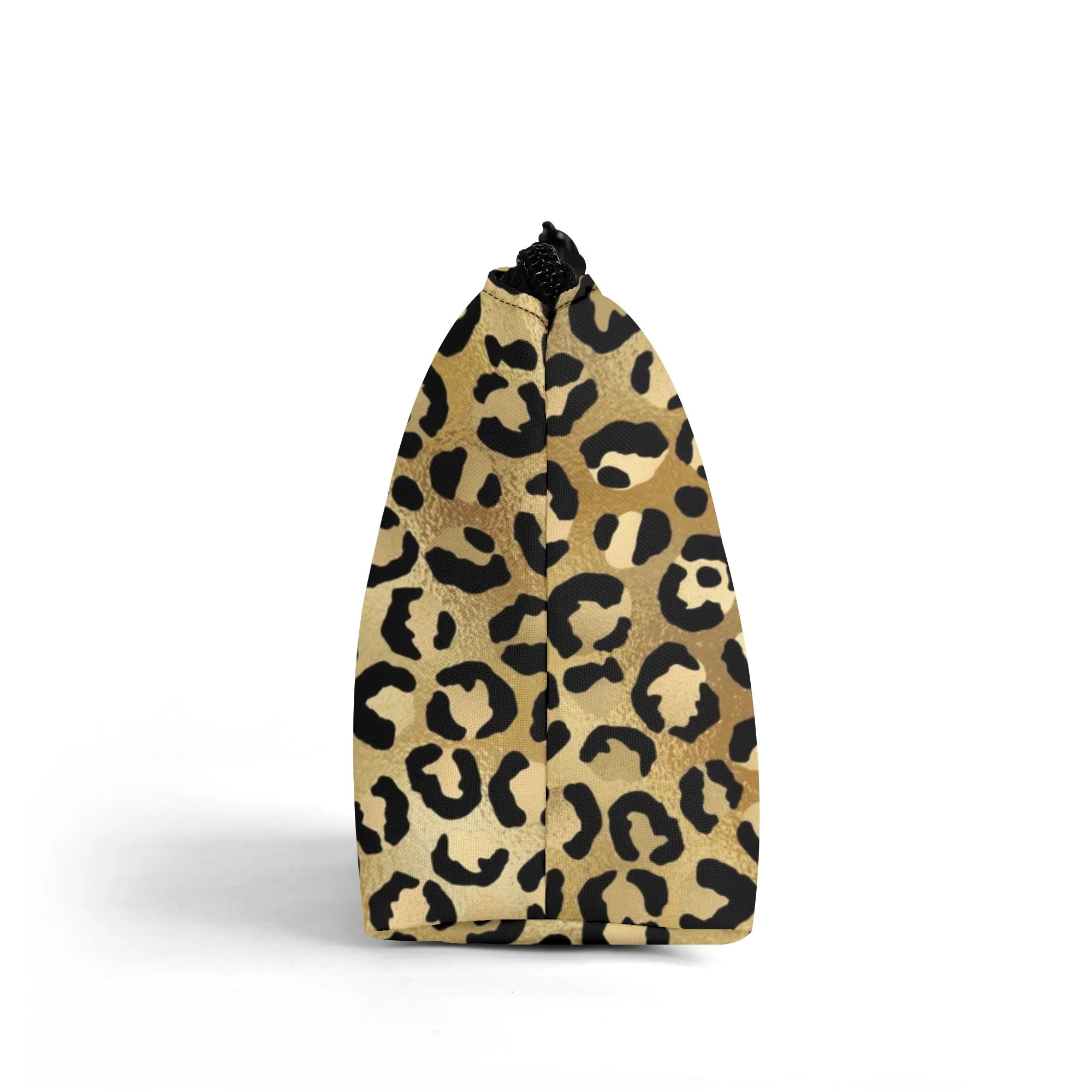 Gold Leopard Pattern Zipper Wristlet Bag