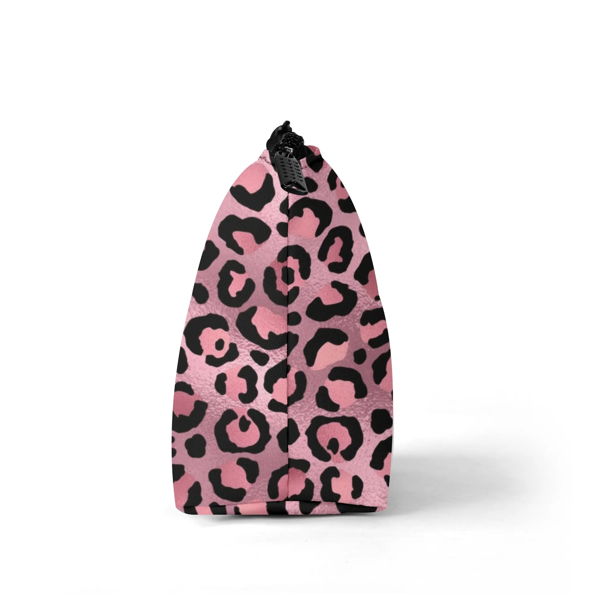 Gold Leopard Pattern Zipper Wristlet Bag