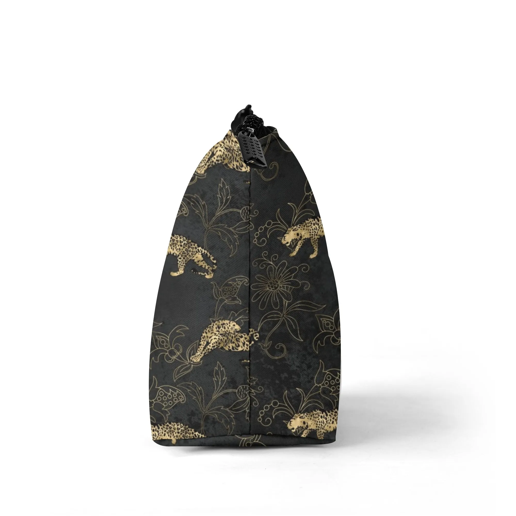 Gold Leopard Pattern Zipper Wristlet Bag