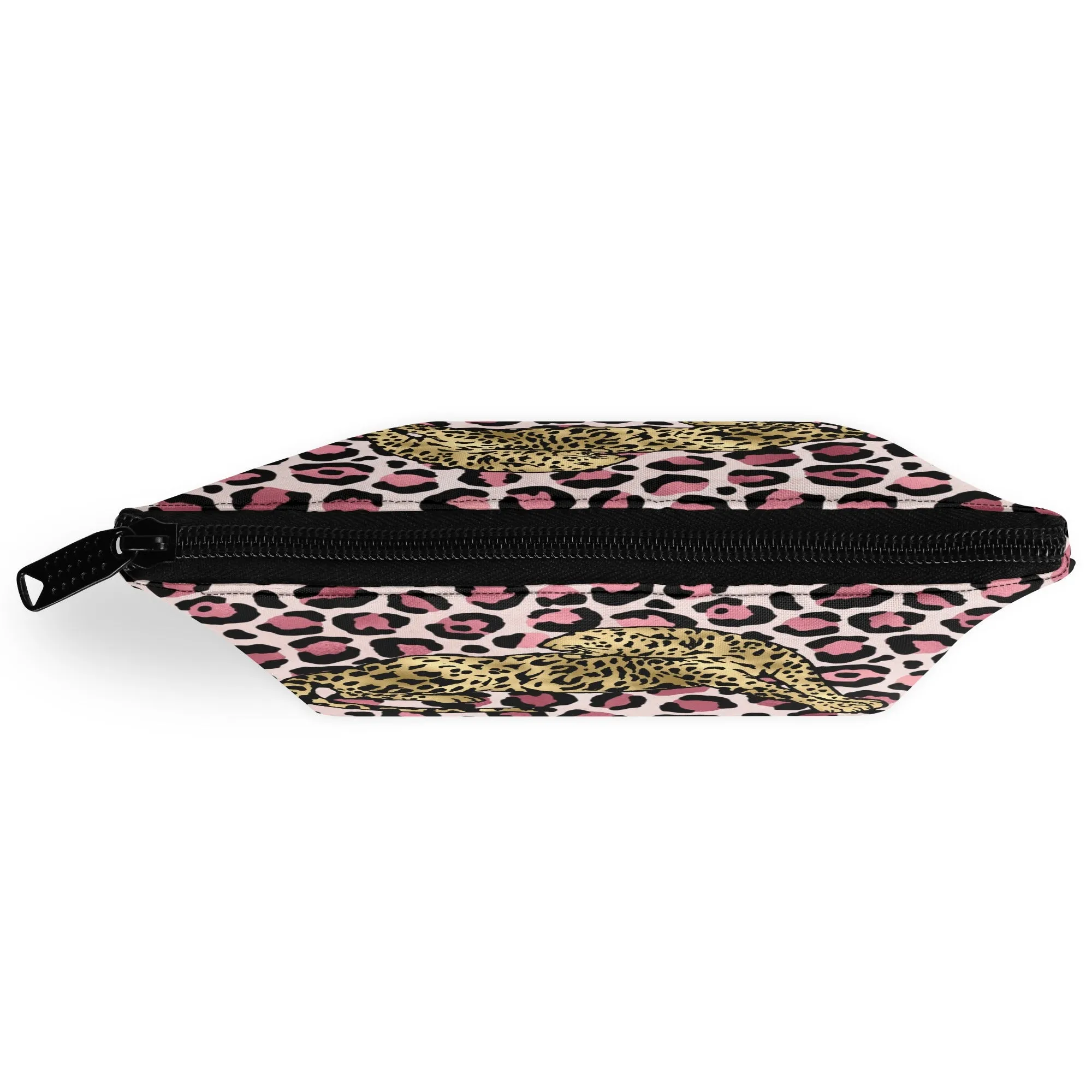 Gold Leopard Pattern Zipper Wristlet Bag