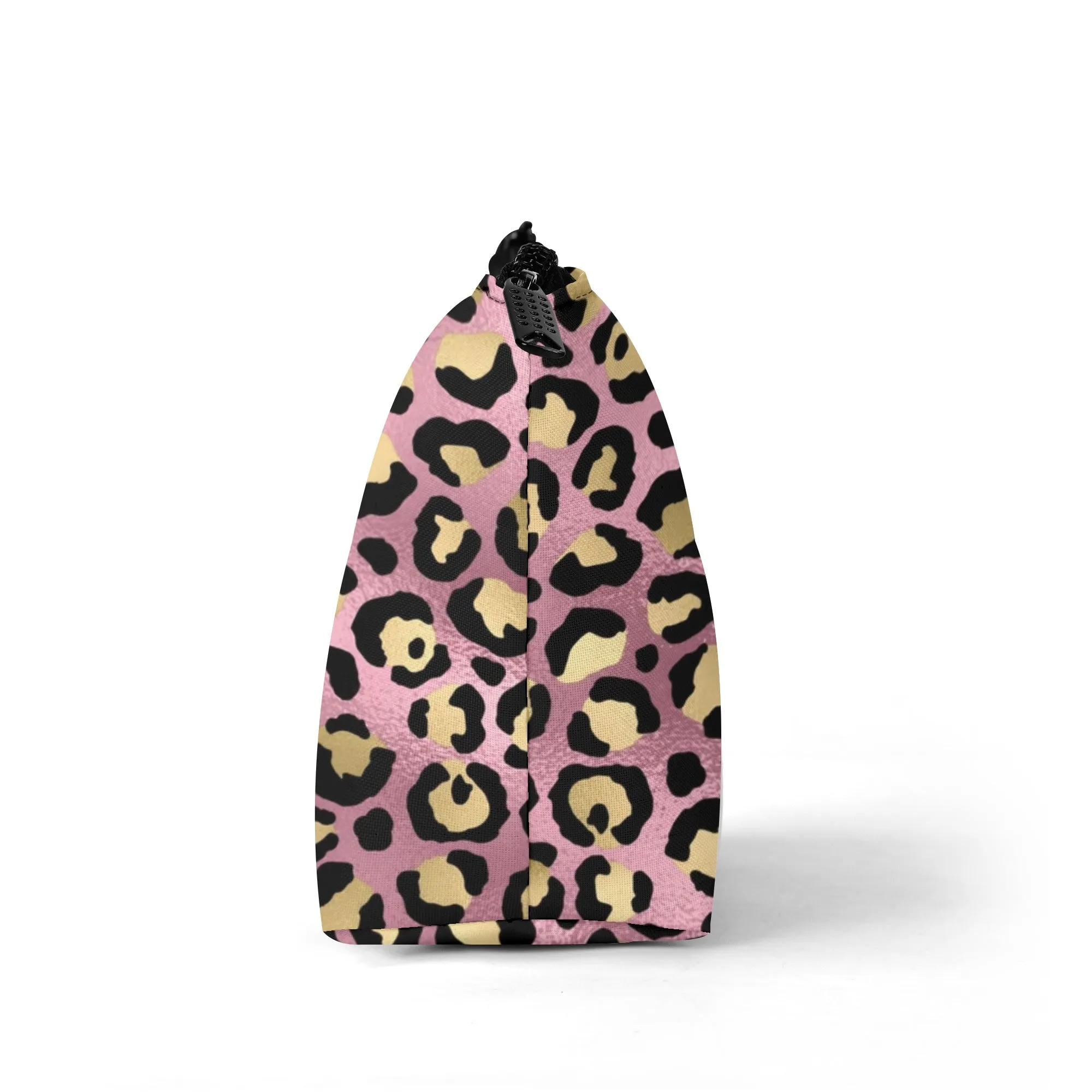 Gold Leopard Pattern Zipper Wristlet Bag
