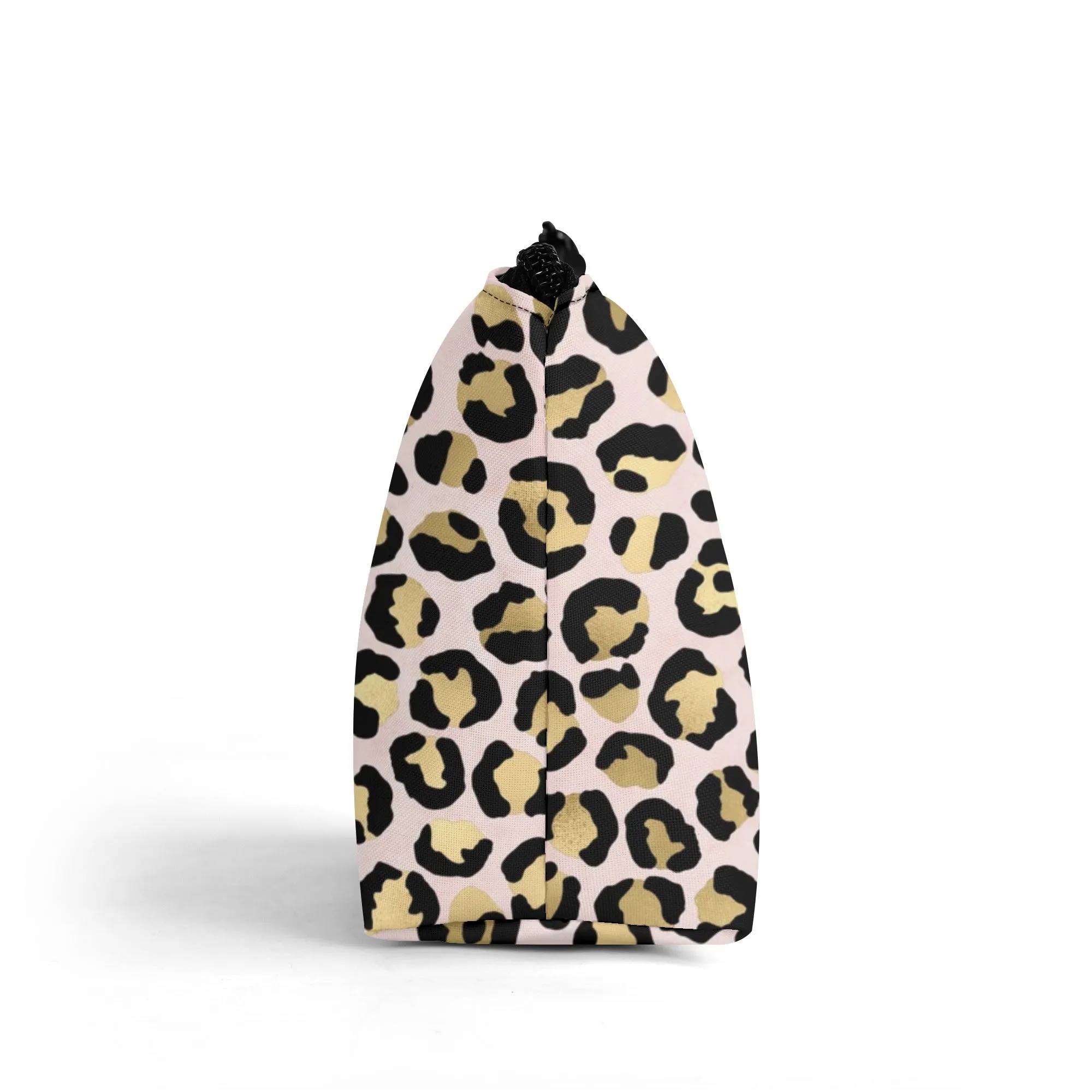 Gold Leopard Pattern Zipper Wristlet Bag