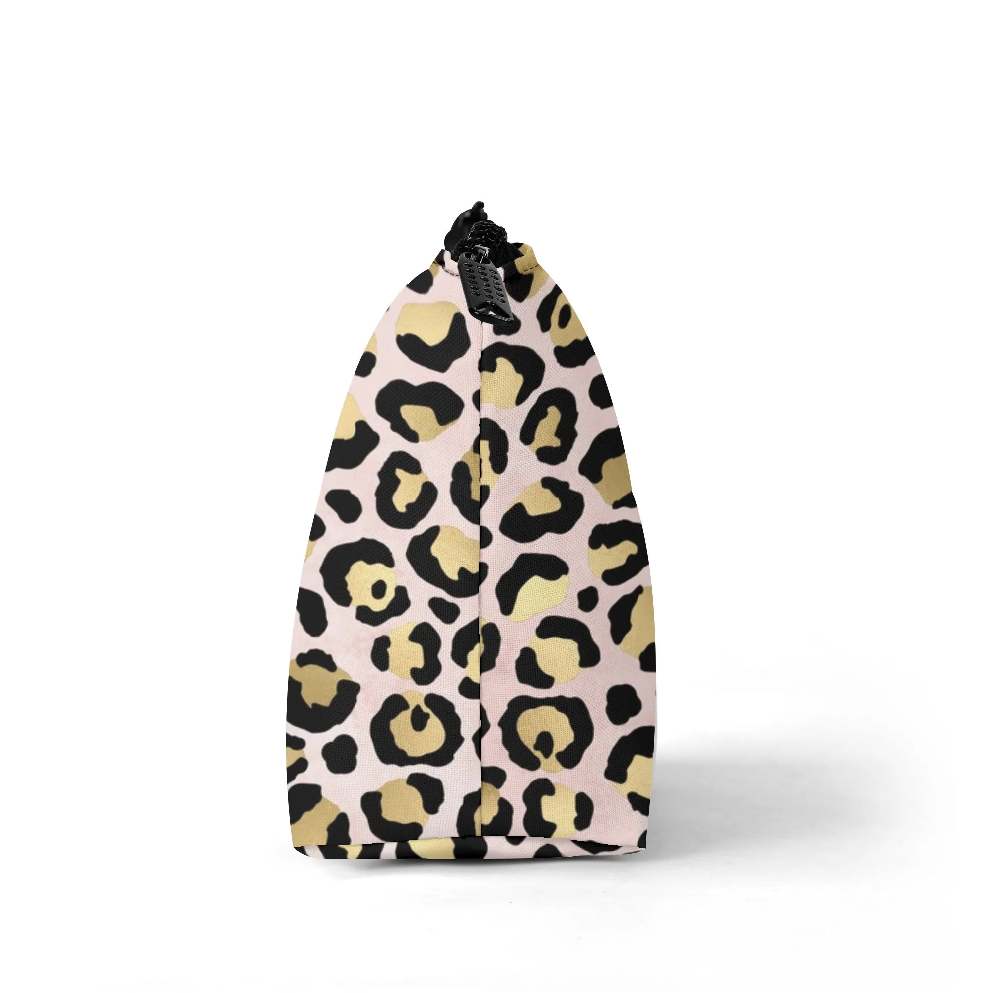 Gold Leopard Pattern Zipper Wristlet Bag