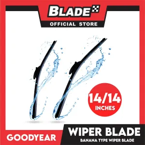 Goodyear Banana Type Universal Wiper Blade 14'' (Bundle of 2) Aerodynamic Design