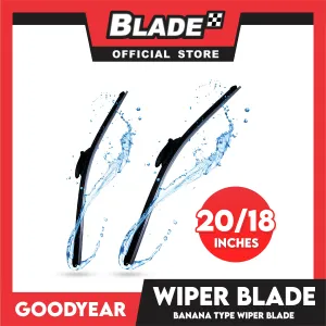 Goodyear Banana Type Universal Wiper Blade 20''/18'' Set Aerodynamic Design