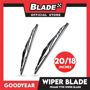 Goodyear Banana Type Universal Wiper Blade 20''/18'' Set Aerodynamic Design