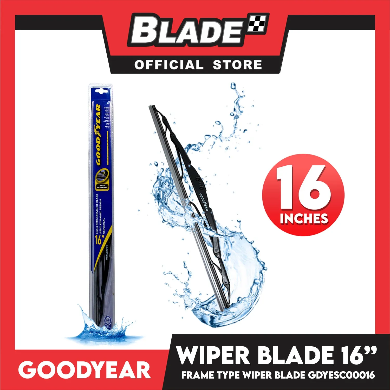 Goodyear Banana Type Universal Wiper Blade 22''/16'' Set Aerodynamic Design