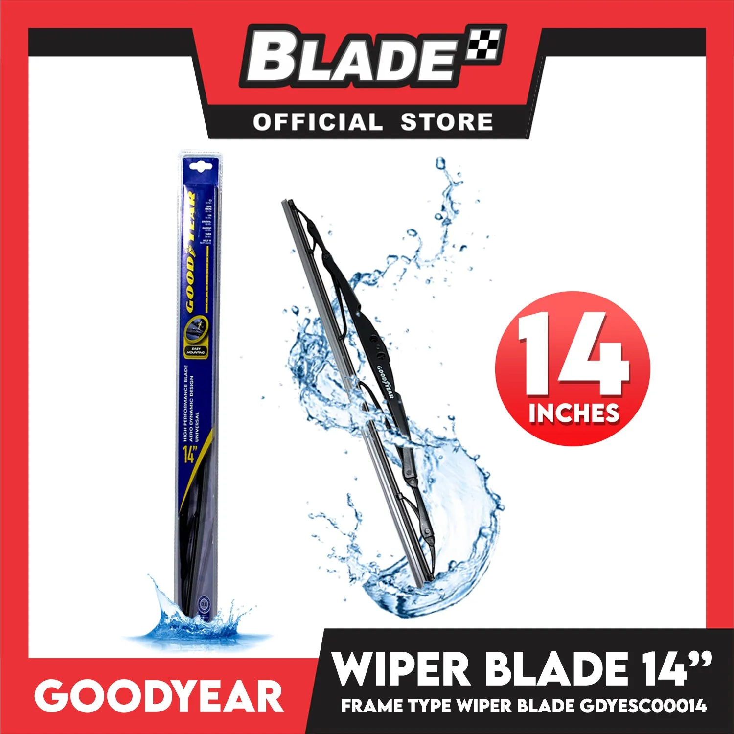 Goodyear Frame Type High Performance Wiper Blade GDYESC00014 14'' Aerodynamic Design
